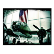 WWII Aeroplane American Flag Patriotic Postcards