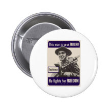 WWII Englishman Pinback Button