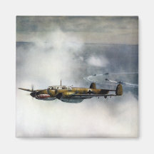 WWII German ME-110 over the North Sea Refrigerator Magnets