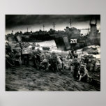 WWII Marines offload Supplies on Iwo Jima Print