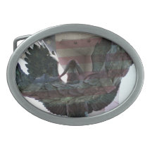 WWII Memorial with flag Belt Buckle