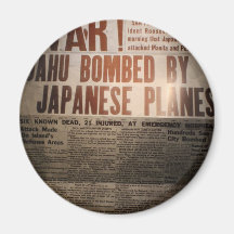 WWII Newspaper Fridge Magnet