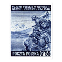 WWII Polish Army in Narvik, Norway Postcard
