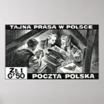 WWII Polish Underground Press Print