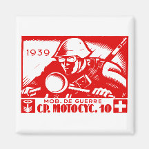 WWII Swiss Motorcycle Company Fridge Magnets