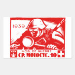 WWII Swiss Motorcycle Company Rectangular Stickers