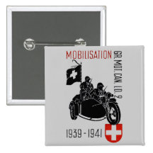 WWII Swiss Recon Motorcycle Button