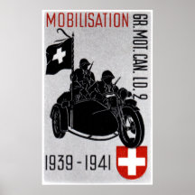 WWII Swiss Recon Motorcycle Print