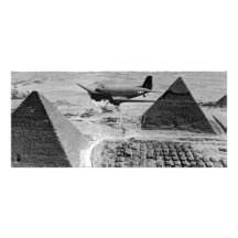 WWII Transport Planes Flying Over Pyramids Rack Cards