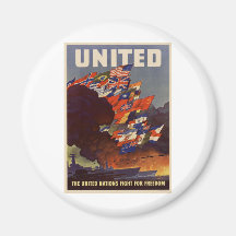 WWII United Nations Fridge Magnets