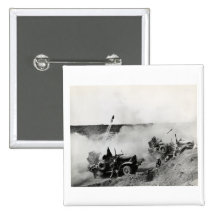 WWII US Marine truck mounted rockets, Iwo Jima Button