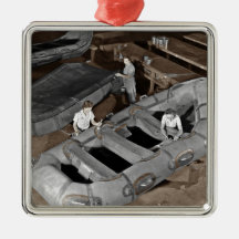 WWII Women Building Zodiacs Christmas Tree Ornaments