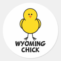 Wyoming Chick Round Sticker