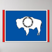 Wyoming Flag Map Print