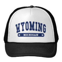 Wyoming Michigan College Style tee shirts Hats