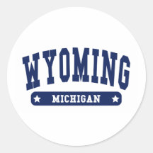 Wyoming Michigan College Style tee shirts Sticker