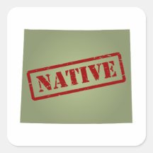 Wyoming Native with Wyoming Map Square Sticker