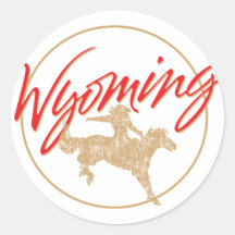 Wyoming Round Stickers