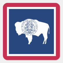 Wyoming State Flag Square Sticker