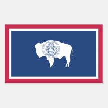 Wyoming State Flag, United States Stickers