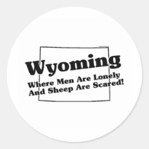 Wyoming State Slogan Round Stickers