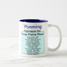 Wyoming symbols & map mugs