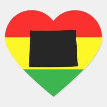 Wyoming with Rasta Colours Stickers