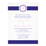 X Monogram Dot Circle Wedding Invitations (Navy)