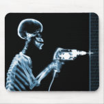X-RAY CONSTRUCTION SKELETON DRILLING BLUE MOUSE MATS