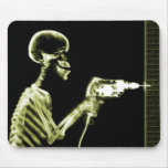 X-RAY CONSTRUCTION SKELETON DRILLING YELLOW MOUSEPAD