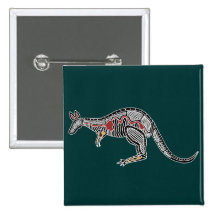 X-Ray Kangaroo Pinback Buttons