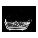 X-Ray Skeleton B&W Bath Time Postcards