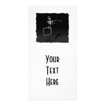 X-RAY SKELETON JOY LEAP B&W CUSTOM PHOTO CARD
