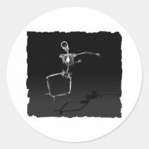 X-RAY SKELETON JOY LEAP B&W STICKERS