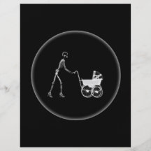 X-Ray Skeleton Mum & Baby - Original B&W Flyers