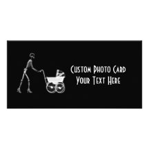 X-Ray Skeleton Mum & Baby - Original B&W Custom Photo Card