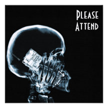 X-RAY SKELETON ON PHONE - BLUE CUSTOM INVITES