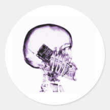 X-RAY SKELETON ON PHONE - PURPLE STICKERS