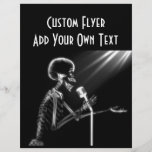 X-RAY SKELETON SINGING ON RETRO MIC - B&W PERSONALISED FLYER