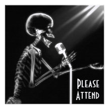 X-RAY SKELETON SINGING ON RETRO MIC - B&W CUSTOM ANNOUNCEMENTS