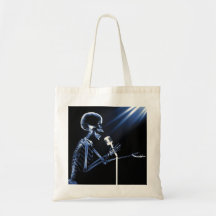 X-RAY SKELETON SINGING ON RETRO MIC - BLUE BAG