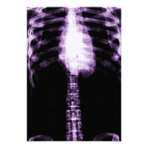 X-RAY SKELETON TORSO RIBS - PURPLE PERSONALISED INVITATIONS