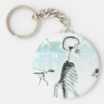 X-Ray Skeletons Afternoon Stroll Negative White Keychains