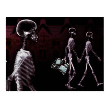 X-Ray Skeletons Midnight Stroll Post Card
