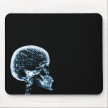 X-RAY SKULL BRAIN - BLUE mousepads