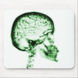 X-RAY SKULL BRAIN - GREEN mousepads