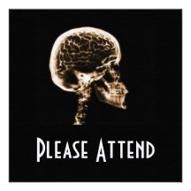 X-RAY SKULL BRAIN - ORANGE PERSONALISED ANNOUNCEMENTS