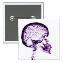 X-RAY SKULL BRAIN - PURPLE PIN