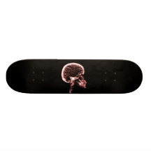 X-RAY SKULL BRAIN - RED SKATEBOARD DECK