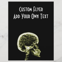 X-RAY SKULL BRAIN - YELLOW PERSONALIZED FLYER